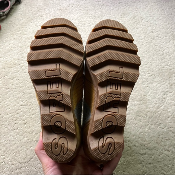 Sorel Lexie Lace-Up Wedge Boots Booties Felt Leather Joan of Arctic 8.5 - Picture 4 of 8